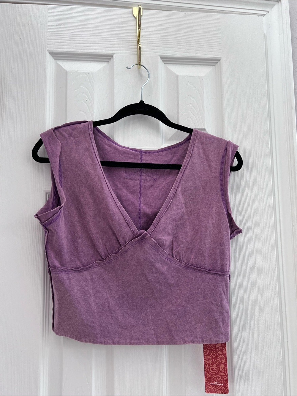 SHEIN Lavender V-Neck Sleeveless Crop Top